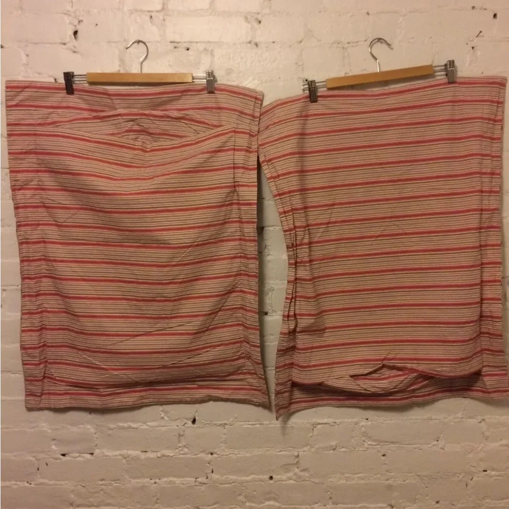 Pottery Barn two sided floral stripe pillow shams standard lot of 2